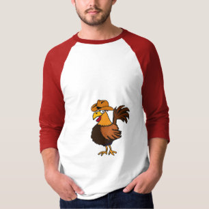 Gallo divertido del ANUNCIO en una camisa del