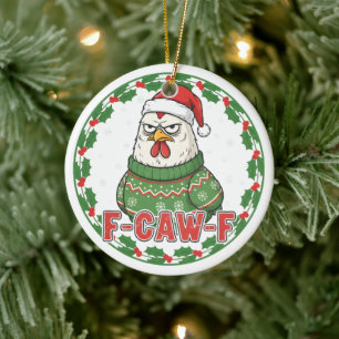 Gallo Divertido y Raro F-CAW-F Adorno Navideño FCa