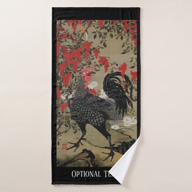 Gallo negro hermoso (Toalla de baño)