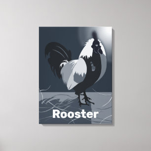 Gallo Orgulloso Decoración de Pared de Cocina Azul