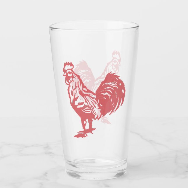 Gallo Rojo Estilo Letterpress (Anverso)