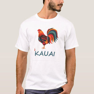 Gallo salvaje de Kauai de la camiseta hawaiana de