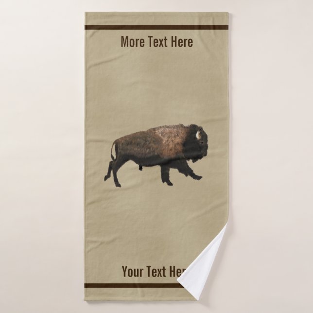 Galloping Bison Sobre Papel Antiguo (Toalla de baño)