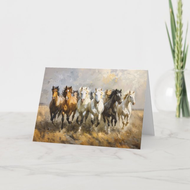 Galloping Mustang Pintura en blanco (Anverso)