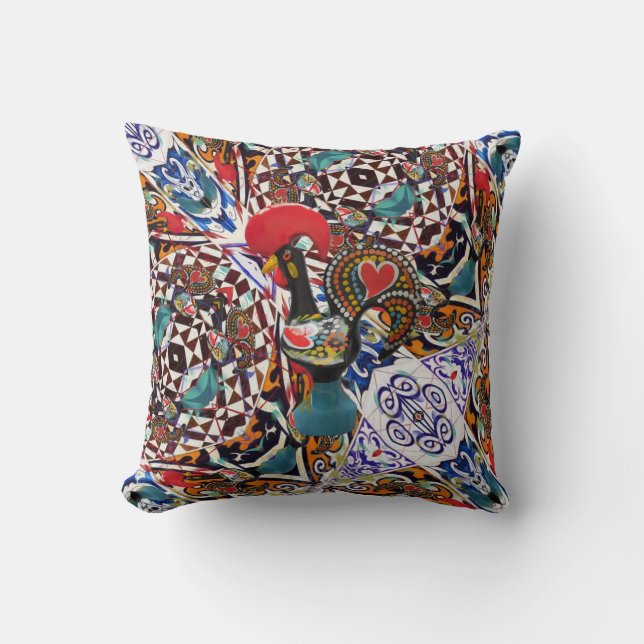 Galo de Barcelos portugués, designa almohada de la (Anverso)