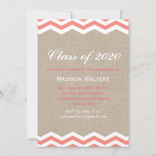 Galones coralinos en la invitación de la (Anverso)