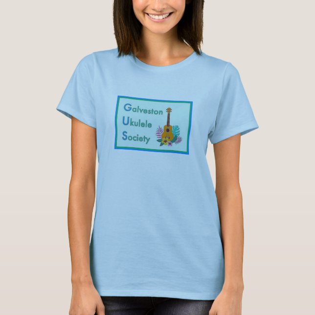 Galveston Ukulele Society GUS camiseta femenina (Anverso)
