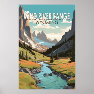 Gama de Wind River Wyoming Viajes Arte Vintage