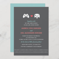 Gamer Controller Love Wedding Invitaciones - Rojo 