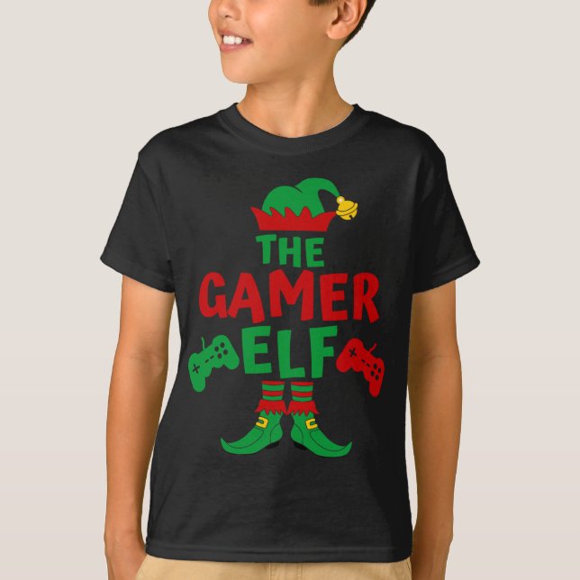 Gamer Elf Camisetas familiares coincidentes Fiesta (Anverso)