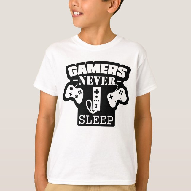 Gamer nunca duerme - Camiseta divertida para jugar (Anverso)