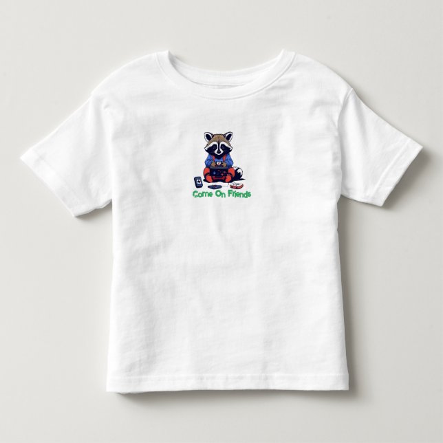 Gamer Raccoon: Levántate con la camiseta del bebé  (Anverso)
