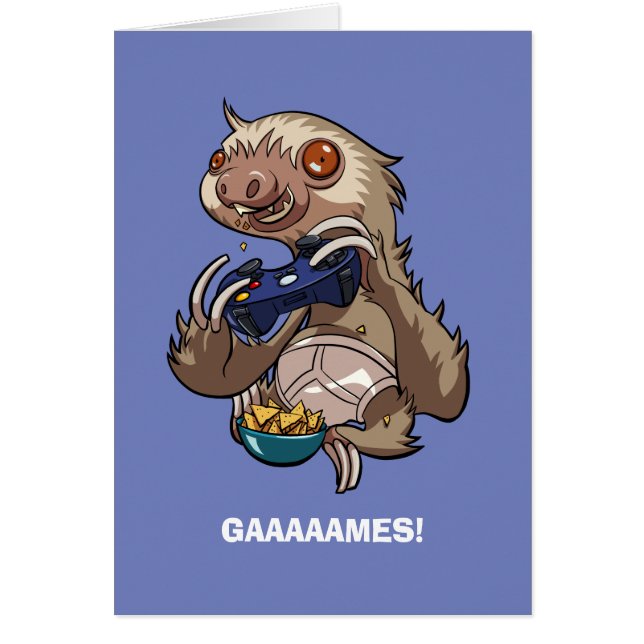 Gamer Sloth comiendo nachos en Personalizado de ro (Frente)