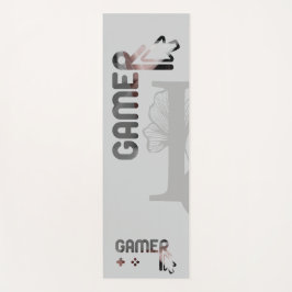GAMER Yoga Mat Resumen Arte Gris Polvo Negro