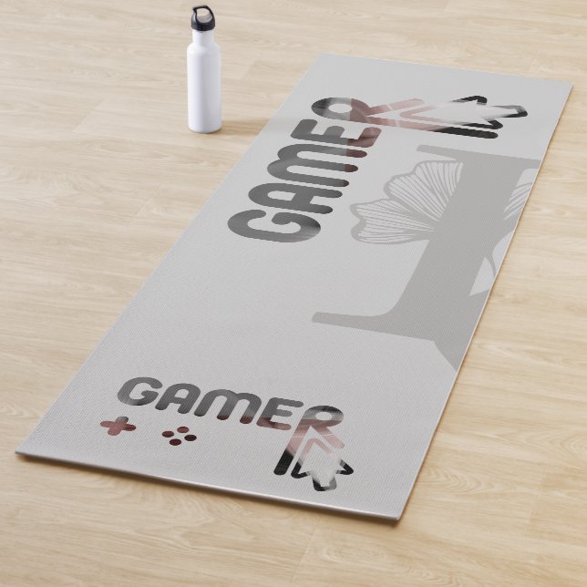 GAMER Yoga Mat Resumen Arte Gris Polvo Negro (In situ)