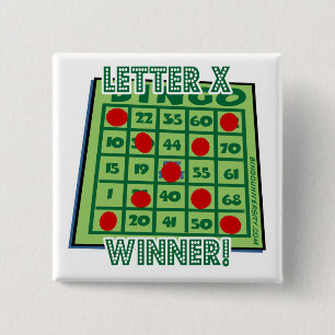 ¡Ganador de la letra "X" del botón del bingo!