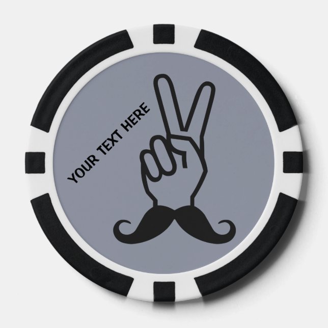 Ganador Mustache personalizado fichas de póquer (Anverso)