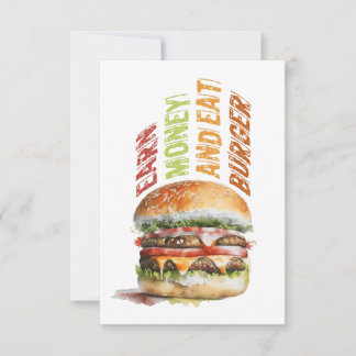 Ganar Dinero Y Comer Hamburguesa, Humorístico Dise