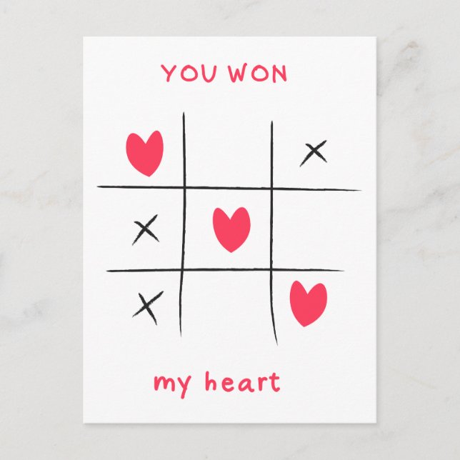 Ganaste mi corazón, tarjeta de San Valentín, tarje (Anverso)