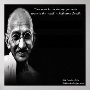 Gandhi Sé el Cambio Póster de Citas de Sabiduría
