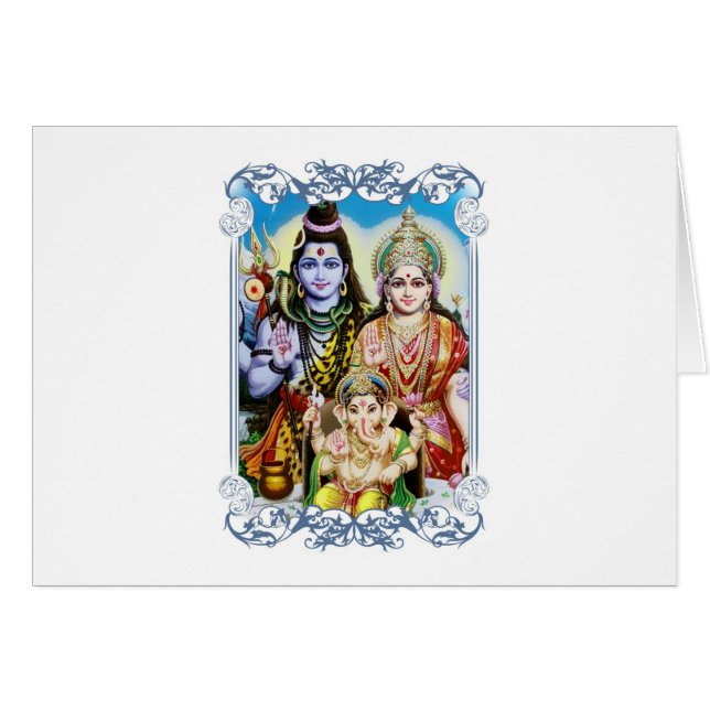 Ganesh, Shiva y Parvati, señor Ganesha, Durga (Anverso (Horizontal))