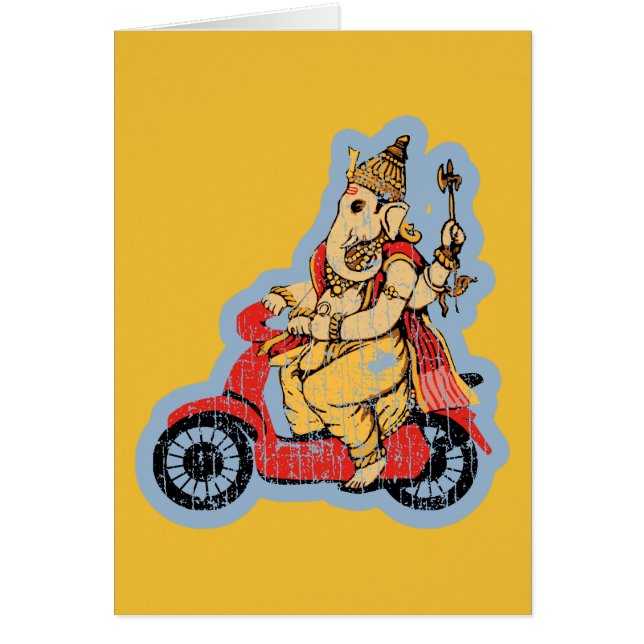 Ganesha que monta una vespa (Frente)