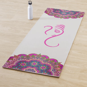 Ganesha rosa y mat de yoga Mandalas