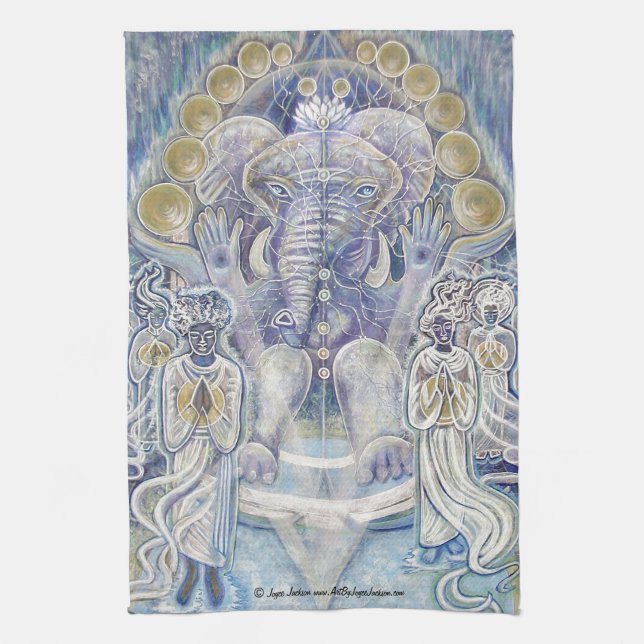 Ganesha Wealth Bendición Cocina Toalla (Vertical)