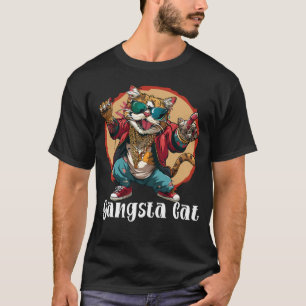 Gangsta Camiseta Gato,Hip Hop Gato Ilustracion