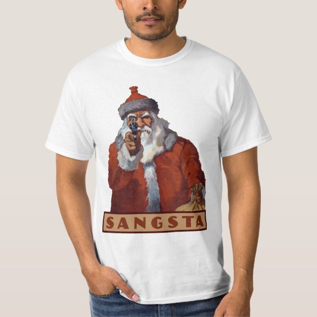 Gangsta Santa camisetas y chaquetas (Anverso)