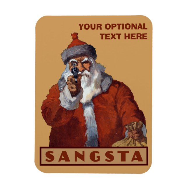 Gangsta Santa personalizado imán (Vertical)