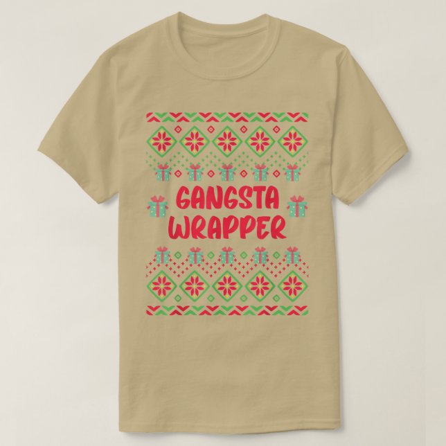 Gangsta Wrapper Funny Ugly Christmas Sweater Santa (Diseño del anverso)