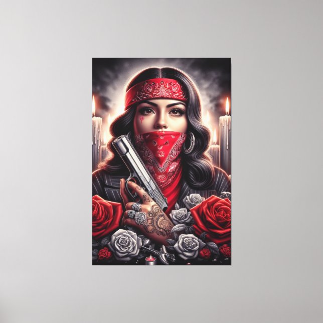 Gangster Chica Hip Hop arte chicano (Anverso)