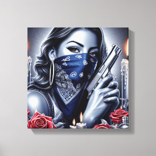 Gangster Chica Hip Hop arte chicano Diseño