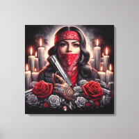 Gangster Chica Hip Hop arte chicano gráfico