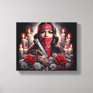 Gangster Chica Hip Hop arte chicano gráfico