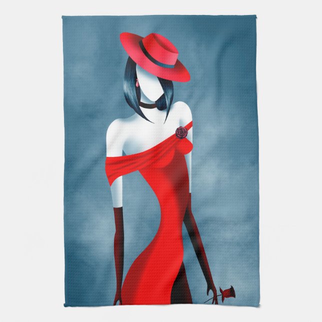 Gangster romántico con toalla de té Rosa (Vertical)