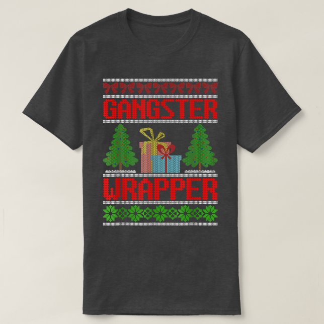 Gangster Wrapper Navidades feos Sweater Funny Pun  (Diseño del anverso)