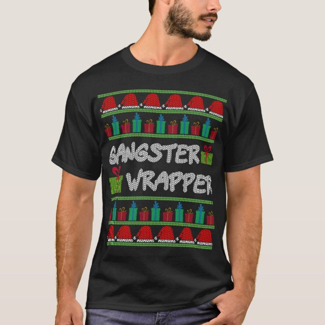 Gangster Wrapper Navidades feos Sweater Funny Pun (Anverso)