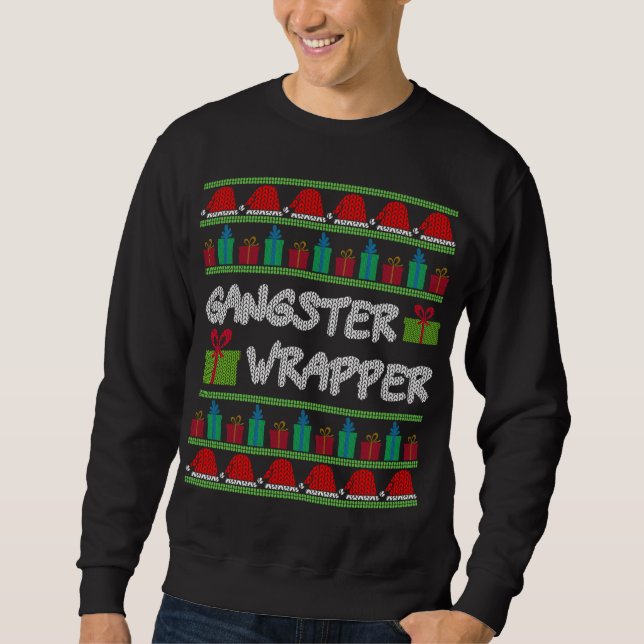 Gangster Wrapper Navidades feos Sweater Funny Pun (Anverso)