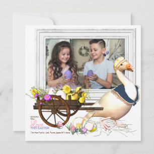 Ganso con la tarjeta de pascua de la foto de los