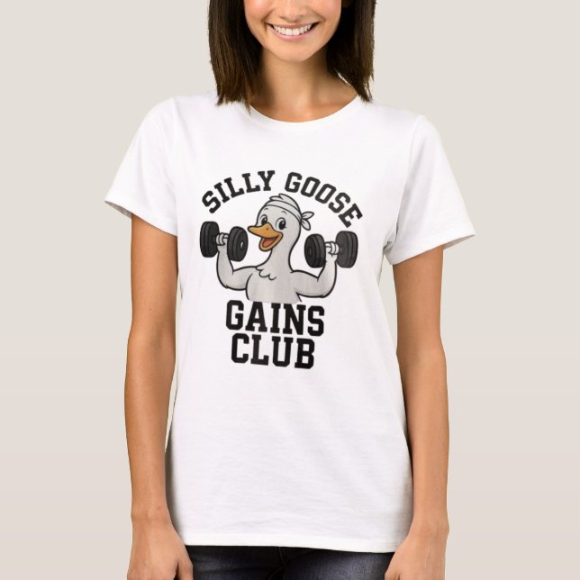 Ganso Divertido para Hacer Ejercicio, Camiseta de  (Anverso)