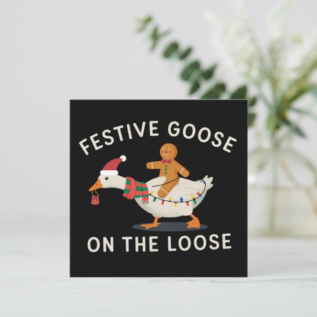 Ganso Festivo Suelto de Navidad Pan de Jengibre  (Anverso de pie)