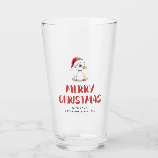 Ganso Pato de Navidad Personalizado Acuarela  (Anverso)