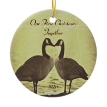 Gansos adorables nuestro primer ornamento del