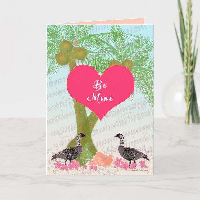 Gansos Tarjeta del día de San Valentín-Hawaianos (Anverso)