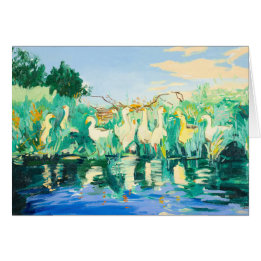 Gansos y patos por el personalizable del río