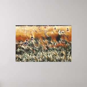 Gansos y patos vagan arte