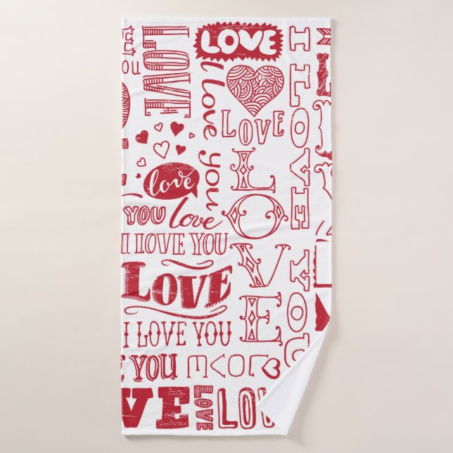 garabatos de amor dibujados a mano  (Toalla de baño)