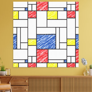 Garabatos minimalistas de Mondrian De Stijl Arte m
